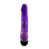 Yiwu Love 21.5 Cm. Ultra Lüx Doku Damarlı Titreşimli Mor Jel Vibratör