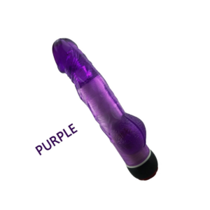 Yiwu Love 21.5 Cm. Ultra Lüx Doku Testisli Titreşimli Mor Jel Vibratör