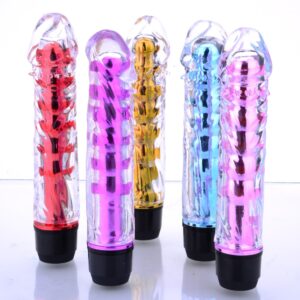 Renkli Fantazi Jelly Vibratör (Pembe)
