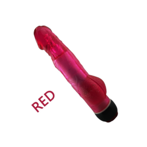 Yiwu Love 21.5 Cm Ultra Lüx Doku Testisli Titreşimli Kırmızı Jel Vibratör