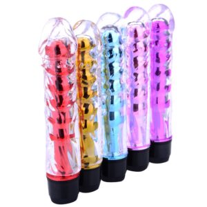 Renkli Fantazi Jelly Vibratör (Pembe)