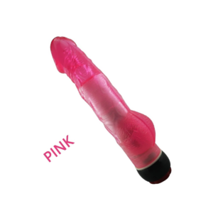Yiwu Love 21.5 Cm. Ultra Lüx Doku Testisli Titreşimli Pembe Jel Vibratör