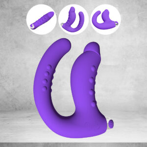 Dr.Love USB Şarjlı Anal & Vajinal Ultra Lüx Çatal Vibratör - ''Retardex Genital Bölge Koku Giderici Hediyeli''