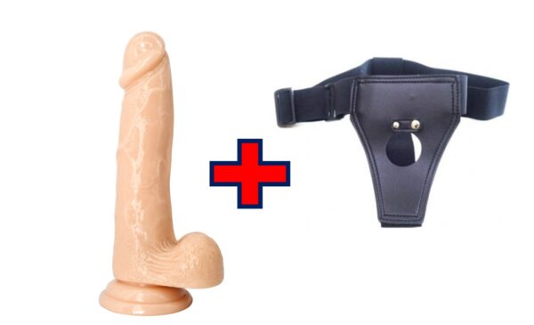 XESE - 16 Cm. - Tam Realistik - Testisli Vantuzlu - Belden Bağlamalı Kemerli Dildo ''Retardex Genital Bölge Koku Giderici Hediyeli''