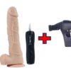 DİLDO - Süper Realistik - Titreşimli Vantuzlu Damarlı - Belden Bağlamalı Kemerli Vibratör ''Retardex Genital Bölge Koku Giderici Hediyeli''