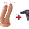 Lance's Cock - 18 Cm. - Ultra Realistik - Anal & Vajinal Çift Zevk - Belden Bağlamalı Kemerli Çatal Vibratör ''Retardex Genital Bölge Koku Giderici Hediyeli''