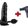 Şişebilen Vantuzlu Tam Realistik Penis Vibratör (Gri)     ''Retardex Genital Bölge Koku Giderici Hediyeli''