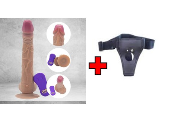 Dr.Love USB Şarjlı Uzaktan Kumandalı - Belden Bağlamalı Kemerli - Ultra Realistik Penis - ''Retardex Genital Bölge Koku Giderici Hediyeli''