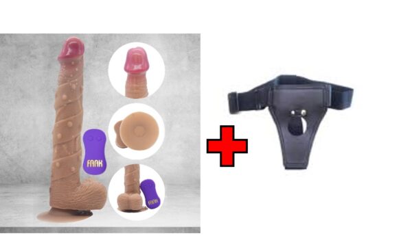 Dr.Love USB Şarjlı Uzaktan Kumandalı - Belden Bağlamalı Kemerli -Ultra Realistik Penis - ''Retardex Genital Bölge Koku Giderici Hediyeli''