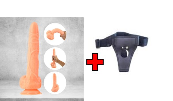 Dr.Love Anal & Vajinal Realistik Penis - Belden Bağlamalı Kemerli