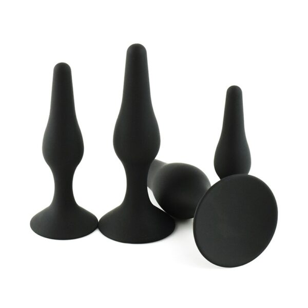 Tekli Silikon Çift Döngü Anal Plug (Siyah) - Görsel 2