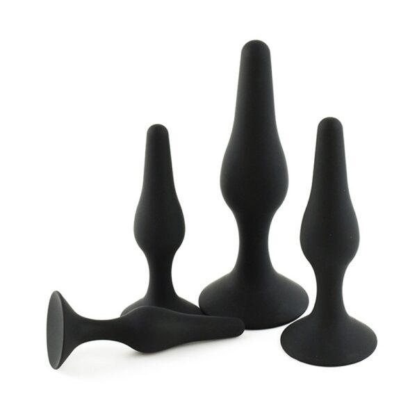 Tekli Silikon Çift Döngü Anal Plug (Siyah) - Görsel 4