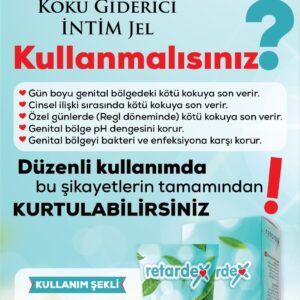 RETARDEX Genital Bölge Koku Giderici İntim Jel 100ml. (pH 4.2)