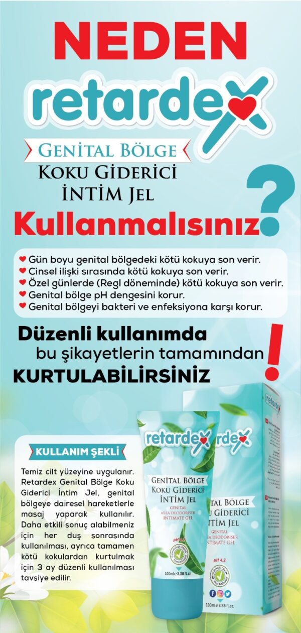RETARDEX Genital Bölge Koku Giderici İntim Jel 2x100ml. (pH 4.2) - Görsel 2