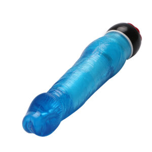 Yiwu Love 21 Cm. Ultra Lüx Doku Titreşimli Mavi Jel Vibratör