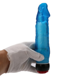 Yiwu Love 21 Cm. Ultra Lüx Doku Titreşimli Mavi Jel Vibratör