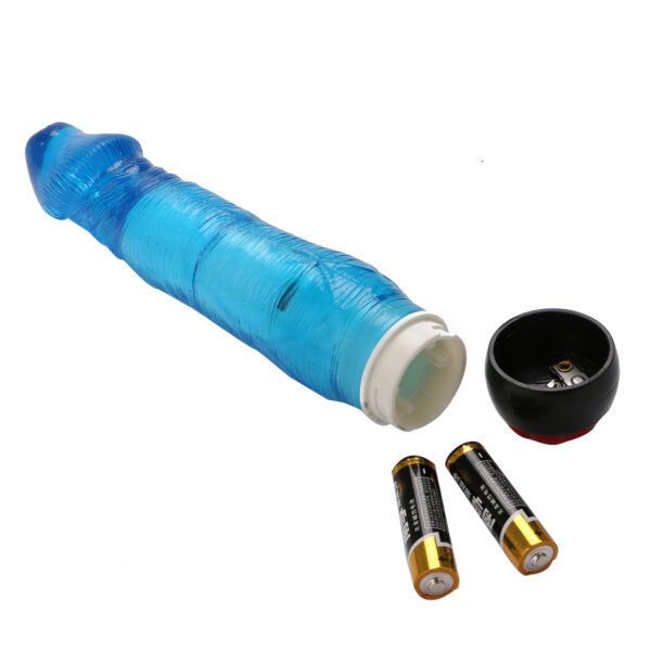 Yiwu Love 21 Cm. Ultra Lüx Doku Titreşimli Mavi Jel Vibratör - Görsel 4