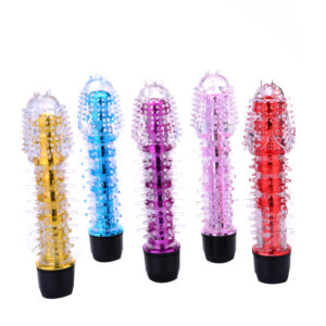 Renkli Fantazi Jelly Vibratör Tırtıklı (Sarı)