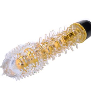 Renkli Fantazi Jelly Vibratör Tırtıklı (Sarı)