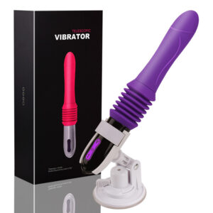USB Şarjlı - 10 Farklı Titreşim Modlu İleri-Geri Kendinden Hareketli - Her Türlü Yüzeye Monte Edilebilen Ultra Lüx Doku Teleskobik Vibratör (Mor) ''Retardex Genital Bölge Koku Giderici Hediyeli''