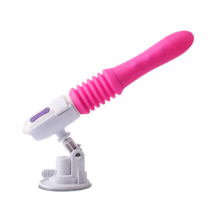 USB Şarjlı - 10 Farklı Titreşim Modlu İleri-Geri Kendinden Hareketli - Her Türlü Yüzeye Monte Edilebilen Ultra Lüx Doku Teleskobik Vibratör (Pembe) ''Retardex Genital Bölge Koku Giderici Hediyeli''