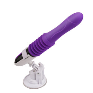 USB Şarjlı - 10 Farklı Titreşim Modlu İleri-Geri Kendinden Hareketli - Her Türlü Yüzeye Monte Edilebilen Ultra Lüx Doku Teleskobik Vibratör (Mor) ''Retardex Genital Bölge Koku Giderici Hediyeli''