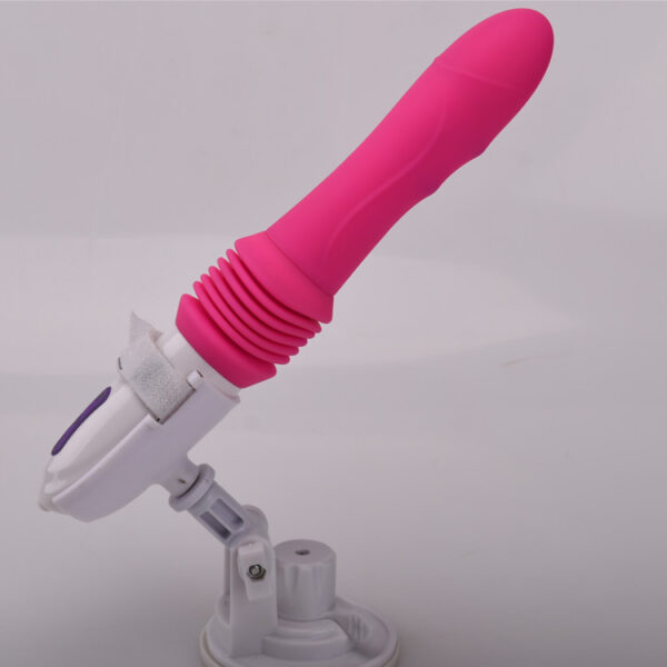 USB Şarjlı - 10 Farklı Titreşim Modlu İleri-Geri Kendinden Hareketli - Her Türlü Yüzeye Monte Edilebilen Ultra Lüx Doku Teleskobik Vibratör (Pembe) ''Retardex Genital Bölge Koku Giderici Hediyeli'' - Görsel 3