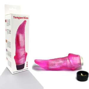 Tongue Kiss - Dil Dokulu Renkli Titreşimli Jel Vibratör (Pembe)