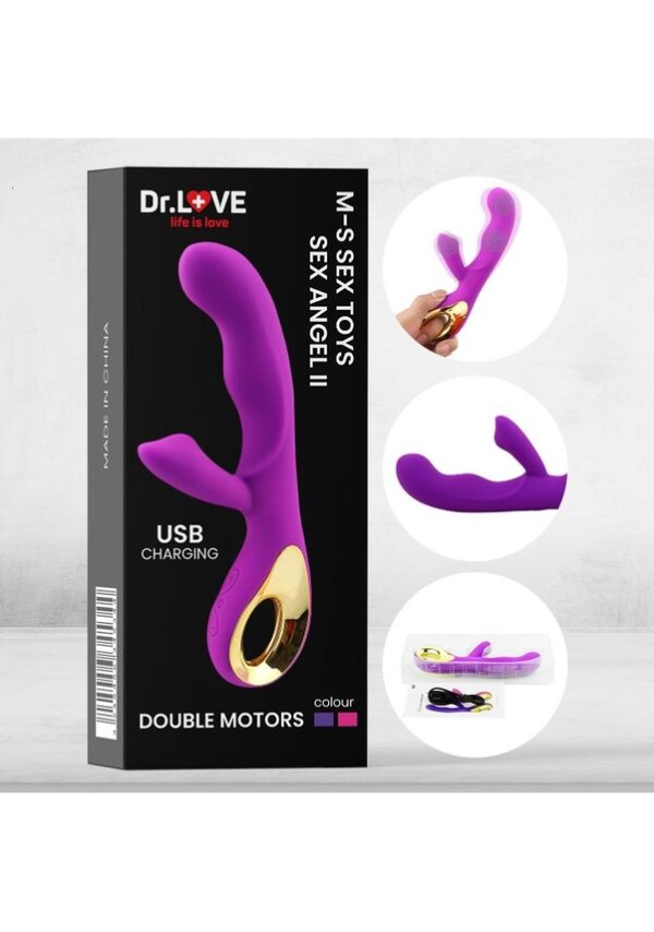 Dr.Love USB Şarjlı Çift Motorlu Klitoris Uyarıcılı Ultra Lux Vibratör - ''Retardex Genital Bölge Koku Giderici Hediyeli''