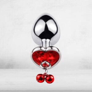 Renkli Taşlı Boncuklu Metal Anal Plug - Orta Boy