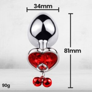 Renkli Taşlı Boncuklu Metal Anal Plug - Orta Boy