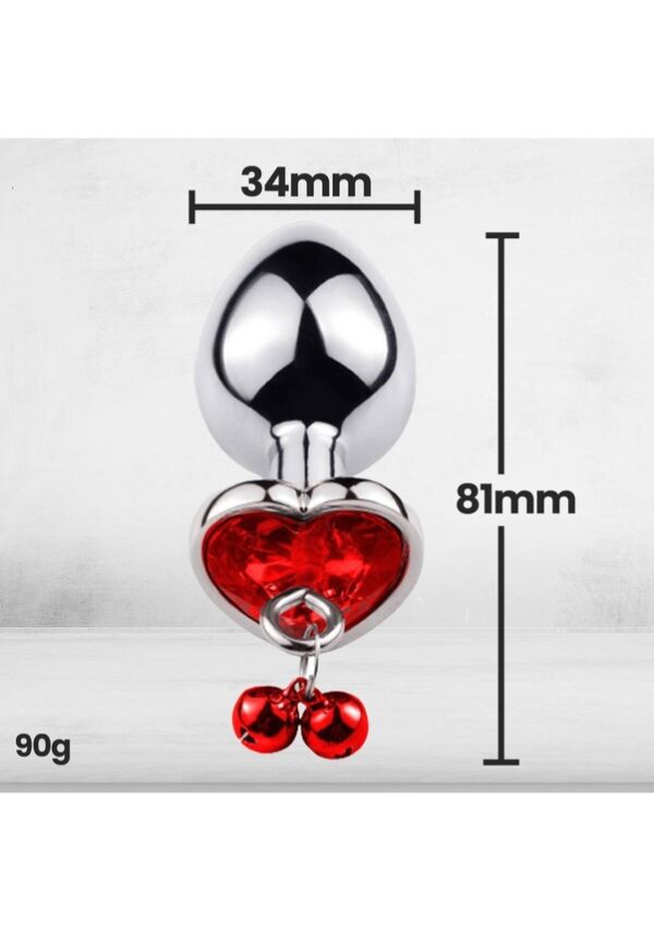 Renkli Taşlı Boncuklu Metal Anal Plug - Orta Boy - Görsel 4