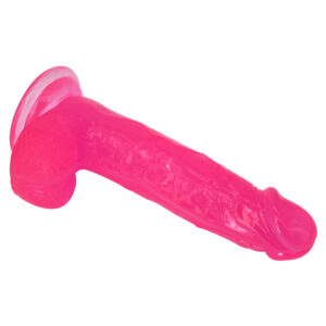 XESE - 18 Cm. - Tam Realistik Testisli Vantuzlu Vibratör (Jelly Pembe) ''Retardex Genital Bölge Koku Giderici Hediyeli''