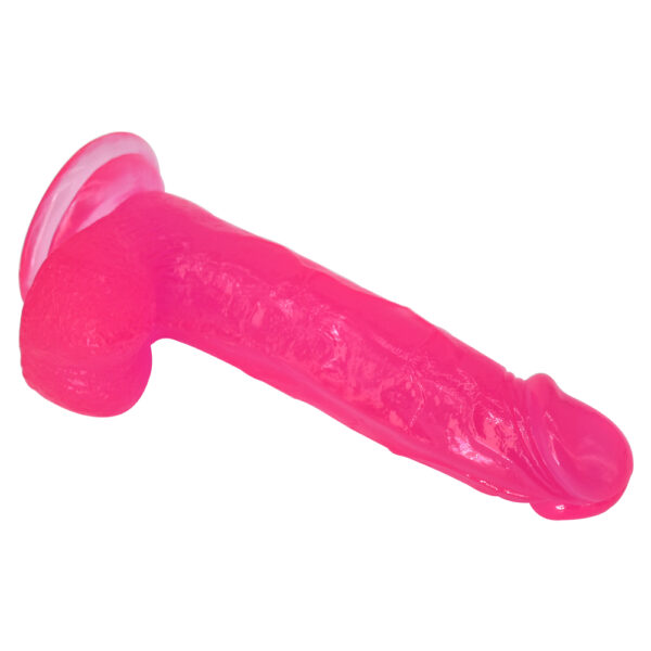 XESE - 21 Cm. - Tam Realistik Testisli Vantuzlu Vibratör (Jelly Pembe) ''Retardex Genital Bölge Koku Giderici Hediyeli'' - Görsel 2