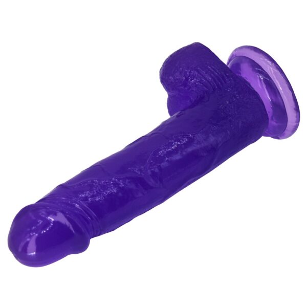 XESE - 21 Cm. - Tam Realistik Testisli Vantuzlu Vibratör (Jelly Mor) ''Retardex Genital Bölge Koku Giderici Hediyeli'' - Görsel 2