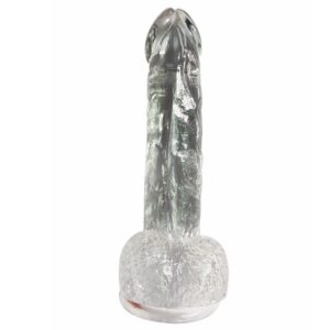 XESE - 21 Cm. - Tam Realistik Testisli Vantuzlu Vibratör (Jelly Beyaz) ''Retardex Genital Bölge Koku Giderici Hediyeli''