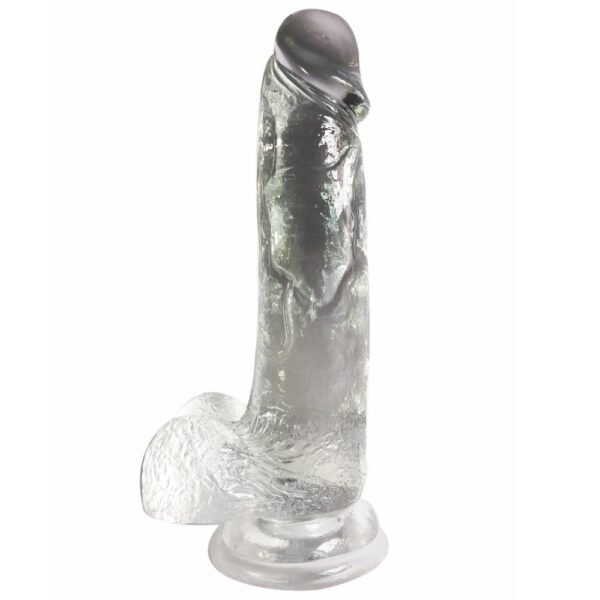 XESE - 21 Cm. - Tam Realistik Testisli Vantuzlu Vibratör (Jelly Beyaz) ''Retardex Genital Bölge Koku Giderici Hediyeli'' - Görsel 3