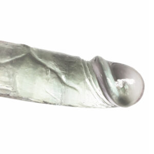 XESE - 18 Cm. - Tam Realistik Testisli Vantuzlu Vibratör (Jelly Şeffaf Beyaz) ''Retardex Genital Bölge Koku Giderici Hediyeli''