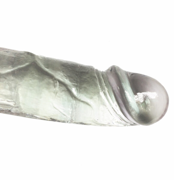 XESE - 18 Cm. - Tam Realistik Testisli Vantuzlu Vibratör (Jelly Şeffaf Beyaz) ''Retardex Genital Bölge Koku Giderici Hediyeli'' - Görsel 4