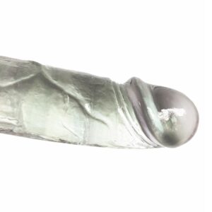 XESE - 21 Cm. - Tam Realistik Testisli Vantuzlu Vibratör (Jelly Beyaz) ''Retardex Genital Bölge Koku Giderici Hediyeli''