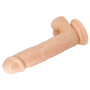 XESE - 21 Cm. - Tam Realistik Testisli Vantuzlu Vibratör (Ten Rengi) ''Retardex Genital Bölge Koku Giderici Hediyeli''