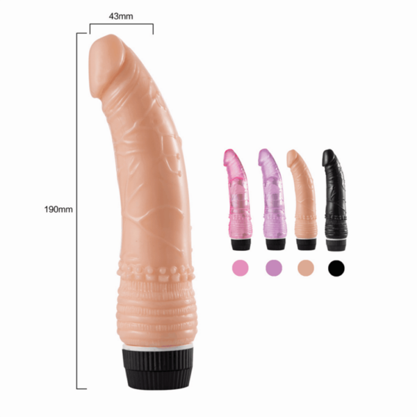 Massive Dong - 19 Cm. - Titreşimli Realistik Vibratör (Jelly Mor) - Görsel 5