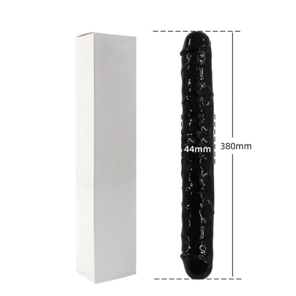 Double Dong - 38 Cm. - Çift Başlı Realistik Lezbiyen Dildo (Siyah)     ''Retardex Genital Bölge Koku Giderici Hediyeli'' - Görsel 2