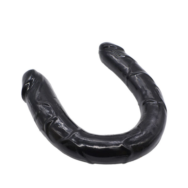 Double Dong - 40 Cm. - Çift Başlı Realistik Lezbiyen Dildo (Siyah)     ''Retardex Genital Bölge Koku Giderici Hediyeli''