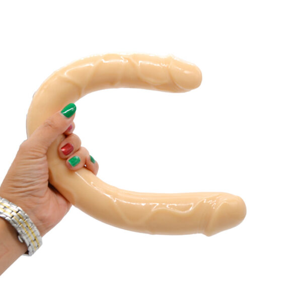 Double Dong - 40 Cm. - Çift Başlı Realistik Lezbiyen Dildo (Siyah)     ''Retardex Genital Bölge Koku Giderici Hediyeli'' - Görsel 5