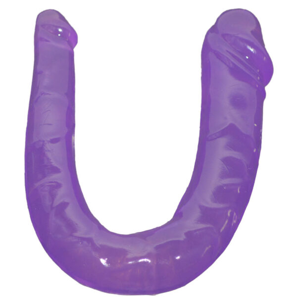 U-SHAPE - 28 Cm. - Çift Başlı Realistik Lezbiyen Dildo (Jelly Mor)