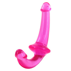 U-SHAPE - 20 Cm. - Çift Başlı Realistik Lezbiyen Dildo (Jelly Pembe) ''Retardex Genital Bölge Koku Giderici Hediyeli''