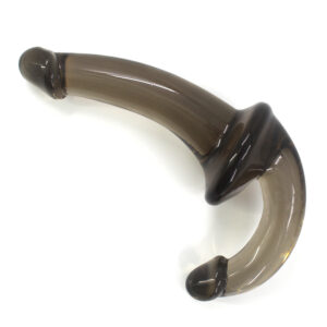 U-SHAPE - 20 Cm. - Çift Başlı Realistik Lezbiyen Dildo (Jelly Siyah) ''Retardex Genital Bölge Koku Giderici Hediyeli''