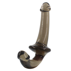 U-SHAPE - 20 Cm. - Çift Başlı Realistik Lezbiyen Dildo (Jelly Siyah) ''Retardex Genital Bölge Koku Giderici Hediyeli''