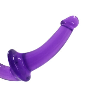 U-SHAPE - 20 Cm. - Çift Başlı Realistik Lezbiyen Dildo (Jelly Mor) ''Retardex Genital Bölge Koku Giderici Hediyeli''